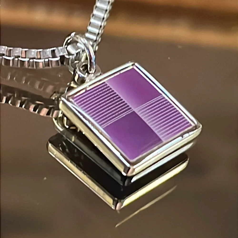 Silver Ombré Purple Pendant Necklace